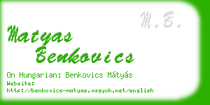 matyas benkovics business card